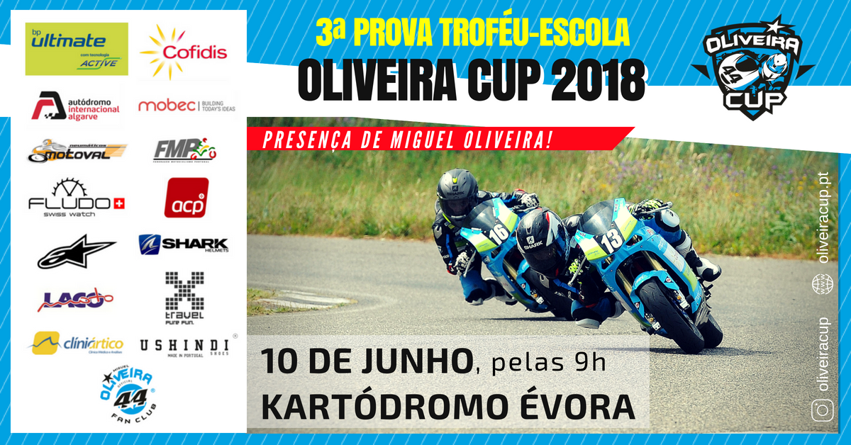 Pilotos da Oliveira Cup realizam 3ª prova em Évora, sob o olhar do mentor Miguel Oliveira